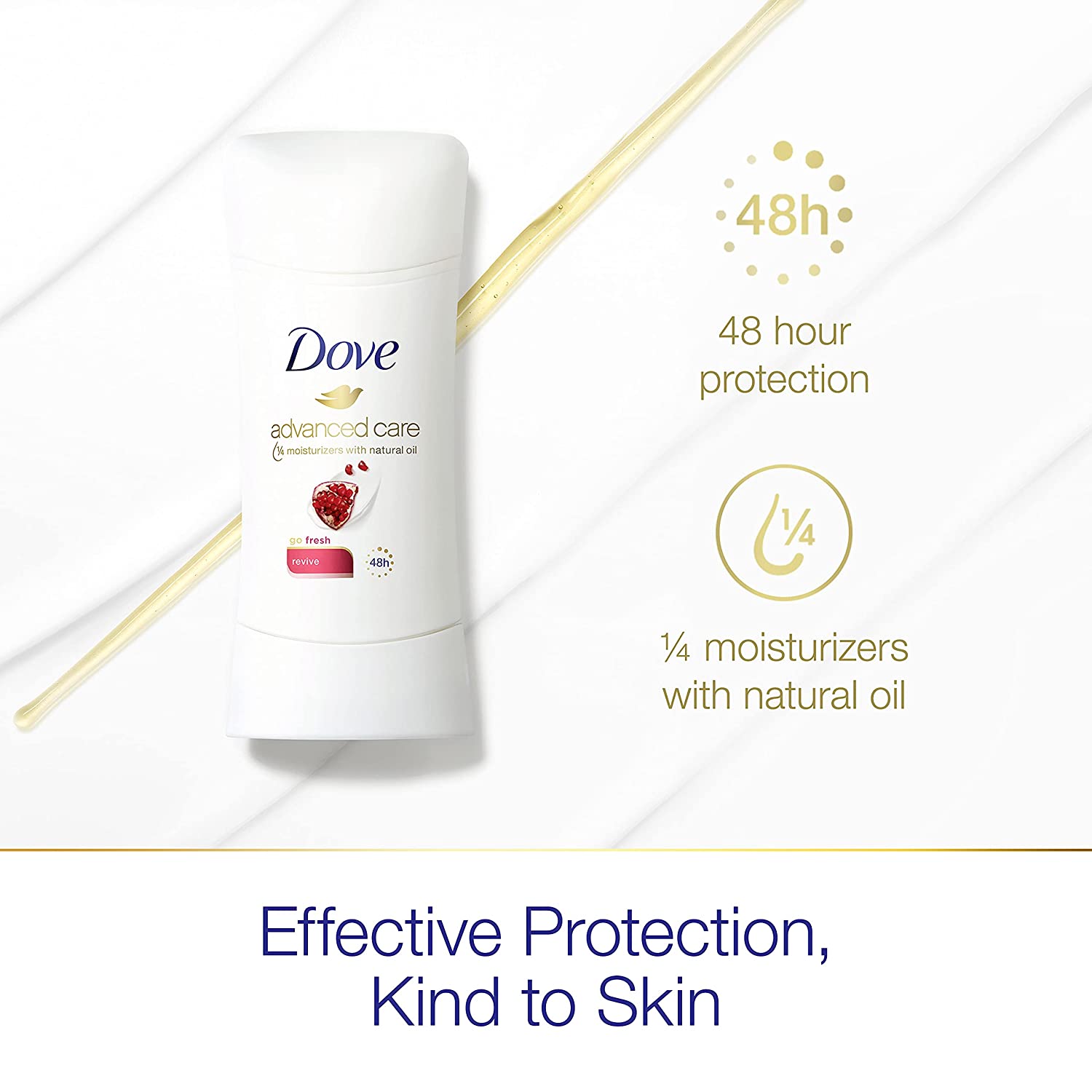 Dove Advanced Care Antiperspirant Deodorant Stick for Women, Revive, for 48 Hour Protection And Soft And Comfortable Underarms, 2.6 oz, 2 Count - Image 4